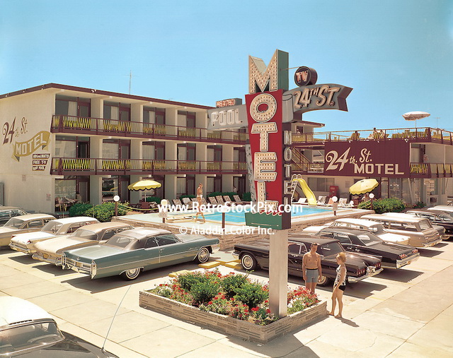 24th Street Motel, North Wildwood, NJ 1966. Retro Motel