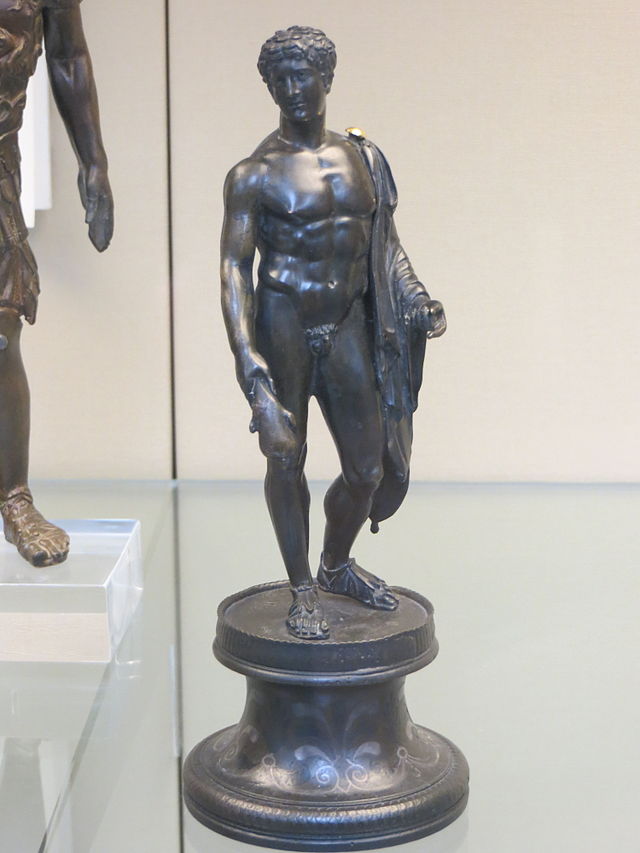 Early Roman bronze statuette of Mercury, found near Huis, France 